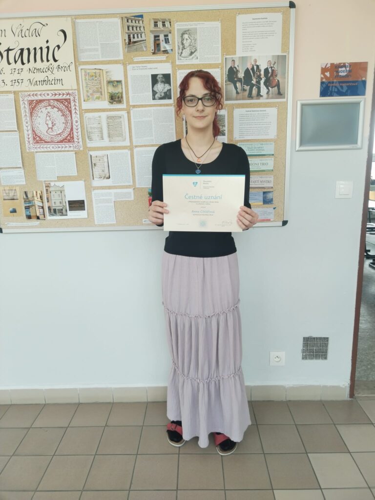 Čestné uznání míří na naše gymnázium!